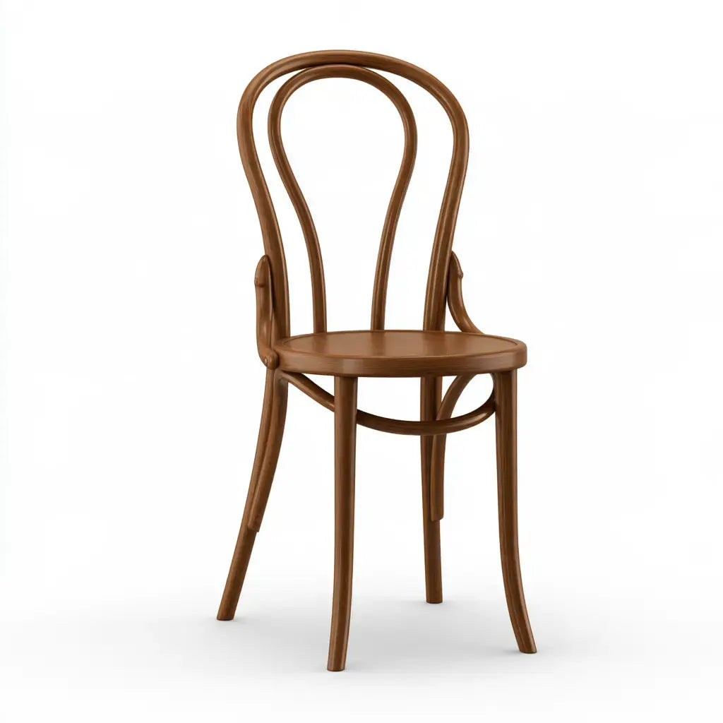 Silla con respaldo de doble arco - marrón