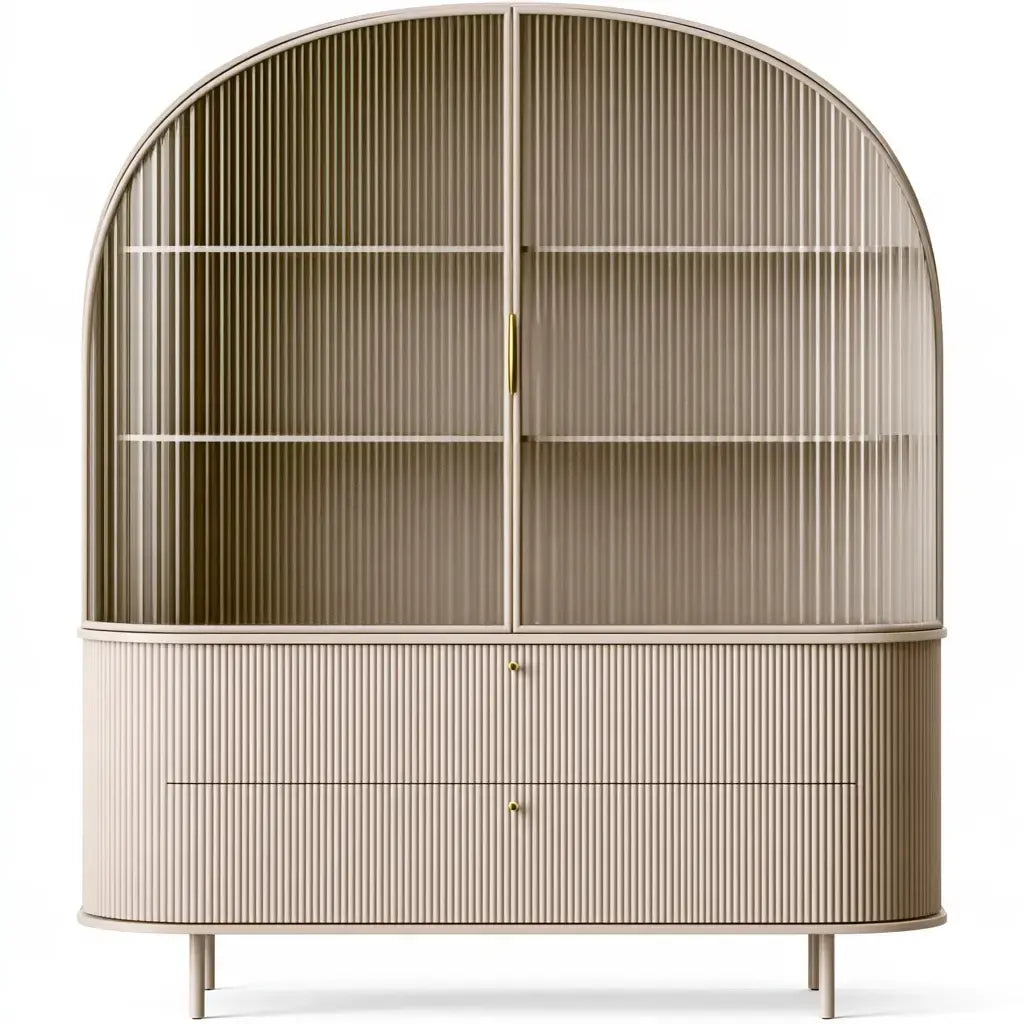 Aparador con remate semicircular y puertas bajas - beige